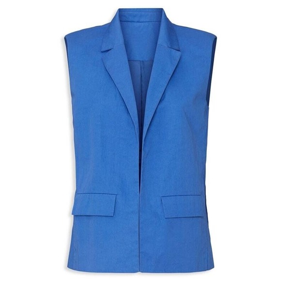 Jason Wu Womens Notch Lapel Blue Vest Size‎ 8 - Picture 1 of 11